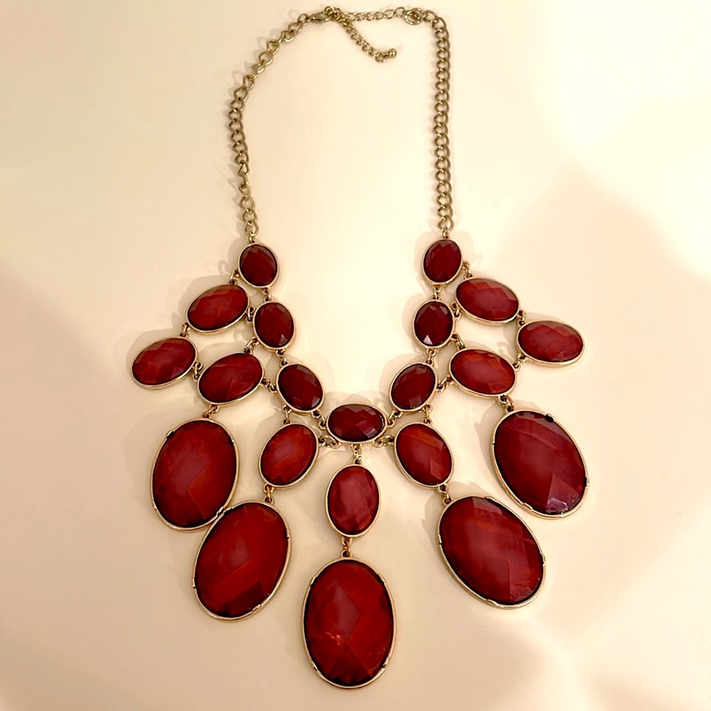 Red and gold statement necklace!
